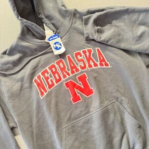 New Agenda Nebraska Cornhuskers Hoodie Mens XL Gray Gildan Heavy Blend NWT